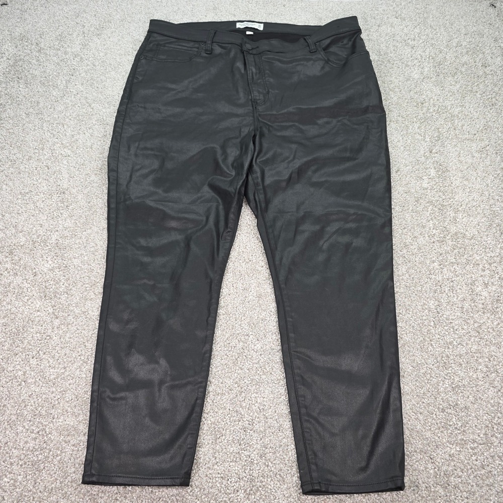 Abercrombie & Fitch Curve Love Super Skinny Ankle Coated Black Pants 20s